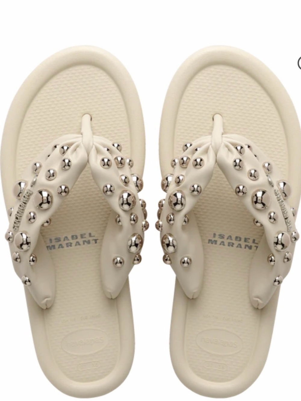 Havaianas x Isabel Marant Cream Studded Thong Sandals